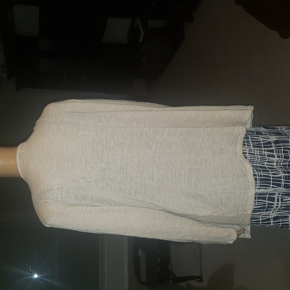 Foreign Exchange L cascading open front cardigan lagenlook burnout - Picture 7 of 7